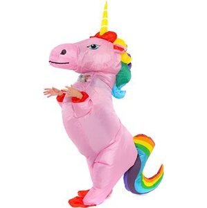 Nafukovací kostým pre deti Pink Unicorn with rainbow tail