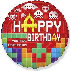 Balónik fóliový happy birthday – narodeniny – minecraft – 45 cm