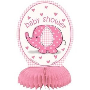 Dekorácia na stôl „baby shower" tehotenský večierok – dievča/girl 4 ks, 15 cm