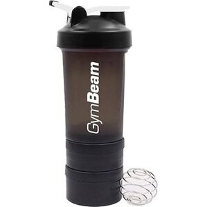 GymBeam Blend Bottle Black White 450 ml + zásobník