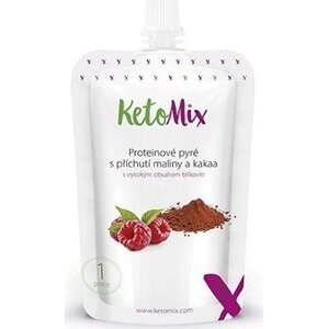 KetoMix Proteínové pyré s príchuťou maliny a kakaa