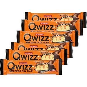 Nutrend QWIZZ Protein Bar, 6 × 60 g, arašidové maslo