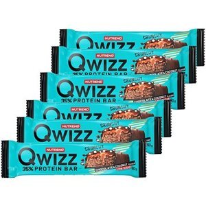 Nutrend QWIZZ Protein Bar, 6 × 60 g, čokoláda + kokos