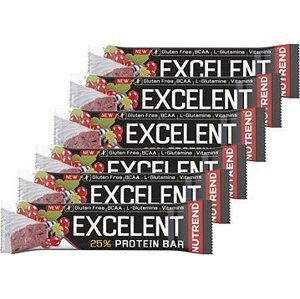 Nutrend EXCELENT protein bar, 6 × 85 g, čierne ríbezle s brusnicami