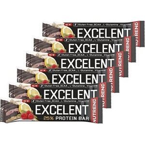 Nutrend EXCELENT Bar double, 6 × 85 g, citrón + tvaroh + malina s brusnicami