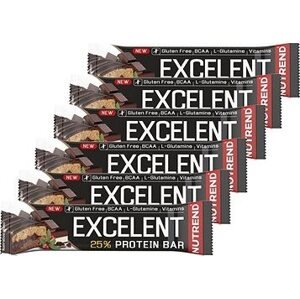 Nutrend EXCELENT Bar double, 6 × 85 g, čokoláda + nugát s brusnicami