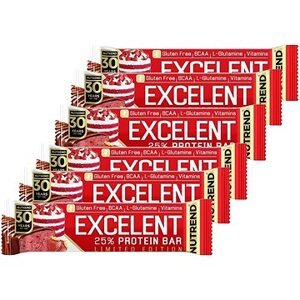 Nutrend EXCELENT protein bar, 6 × 85 g, jahodová torta