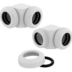 Corsair Hydro X Series XF Hardline 90° 12 mm OD Fitting Twin Pack White