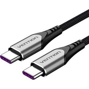 Vention Type-C (USB-C) 2.0 (M) to USB-C (M) 100W / 5A Cable 1m Gray Aluminum Alloy Type